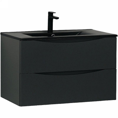 Тумба с раковиной Bond Wave 80 T01807-S05B подвесная Графит матовый