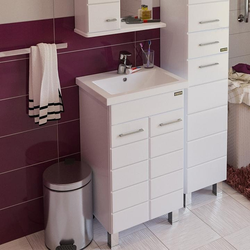 Тумба под раковину СанТа Омега 50 207001 Белая, купить, цена, заказать, магазин, доставка, скидка, промокод, купить, цена, заказать, магазин, доставка, скидка, промокод