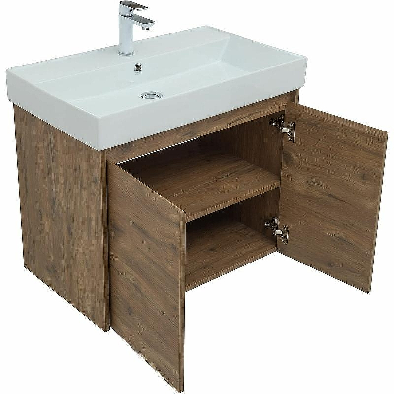 Тумба с раковиной Aquanet Nova Lite 75 302528 подвесная Дуб рустикальный, купить, цена, заказать, магазин, доставка, скидка, промокод, купить, цена, заказать, магазин, доставка, скидка, промокод