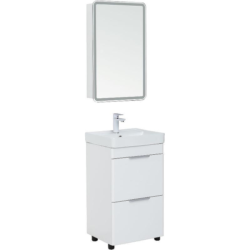 Тумба с раковиной Aquanet Ирис new 50 312420 Белый глянец, купить, цена, заказать, магазин, доставка, скидка, промокод, купить, цена, заказать, магазин, доставка, скидка, промокод