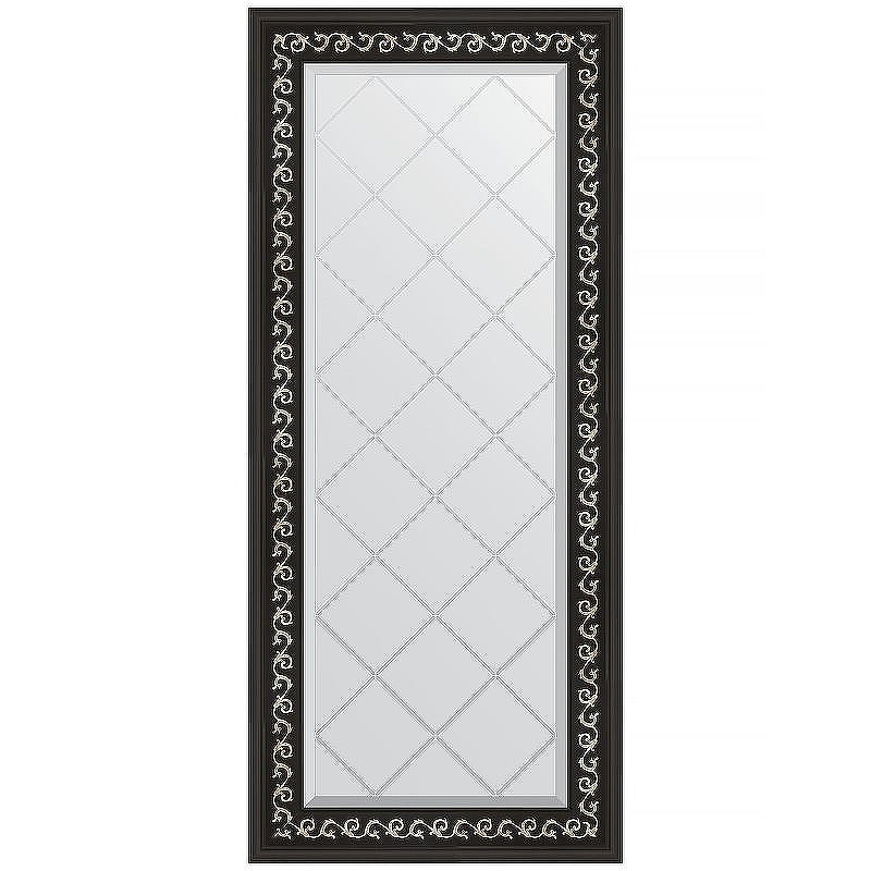 Зеркало Evoform Exclusive-G 124х55 BY 4053 с гравировкой в багетной раме - Черный ардеко 81, купить, цена, заказать, магазин, доставка, скидка, промокод, купить, цена, заказать, магазин, доставка, скидка, промокод