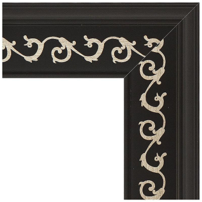 Зеркало Evoform Exclusive-G 124х55 BY 4053 с гравировкой в багетной раме - Черный ардеко 81