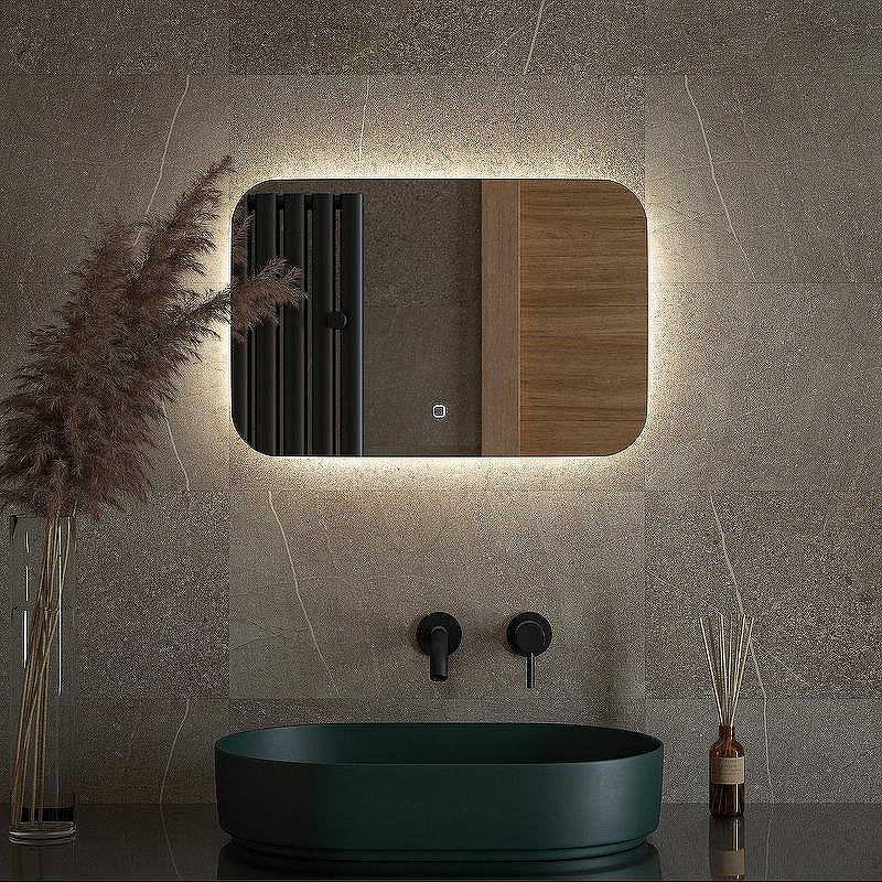 Зеркало Defesto Opti 60x40 DF 2802SH с подсветкой 17W-4500К/Сенсорный выключатель/Нейтральный белый свет, купить, цена, заказать, магазин, доставка, скидка, промокод, купить, цена, заказать, магазин, доставка, скидка, промокод