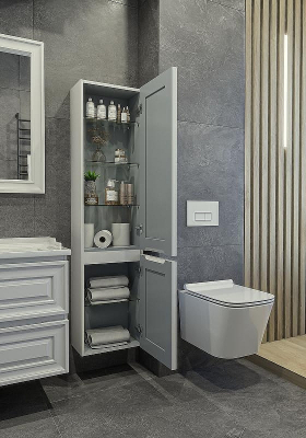 Шкаф пенал Caprigo Ponza 40 R 13550R-В231 подвесной Белый матовый