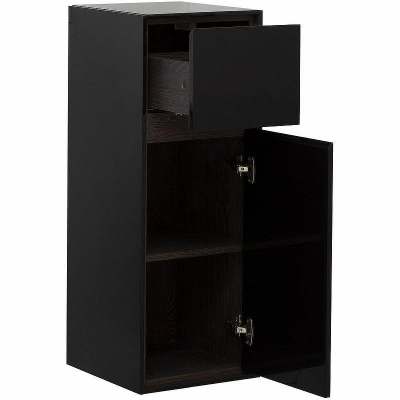 Шкаф пенал Aquanet Милан 35 306376 подвесной Черный глянец