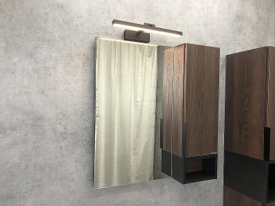 Зеркало со шкафом Comforty Франкфурт 75 00004151044 Дуб шоколадно-коричневый Черное матовое