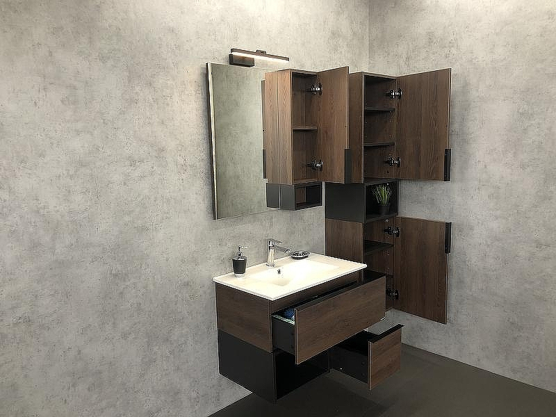 Зеркало со шкафом Comforty Франкфурт 75 00004151044 Дуб шоколадно-коричневый Черное матовое, купить, цена, заказать, магазин, доставка, скидка, промокод, купить, цена, заказать, магазин, доставка, скидка, промокод