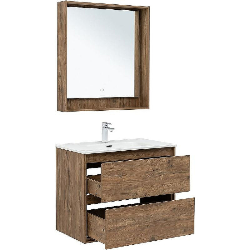 Тумба под раковину Aquanet Милан 80 336379 подвесная Дуб рустикальный, купить, цена, заказать, магазин, доставка, скидка, промокод, купить, цена, заказать, магазин, доставка, скидка, промокод