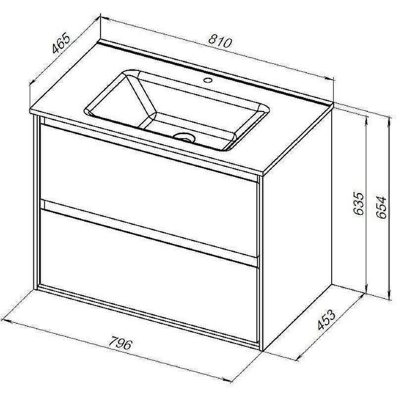 Тумба под раковину Aquanet Милан 80 336379 подвесная Дуб рустикальный, купить, цена, заказать, магазин, доставка, скидка, промокод, купить, цена, заказать, магазин, доставка, скидка, промокод