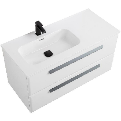 Тумба под раковину Cezares Eco-Cer-N 100 L ECO-CER-N-1000-2C-SO-BL-L подвесная Bianco Lucido без ручек