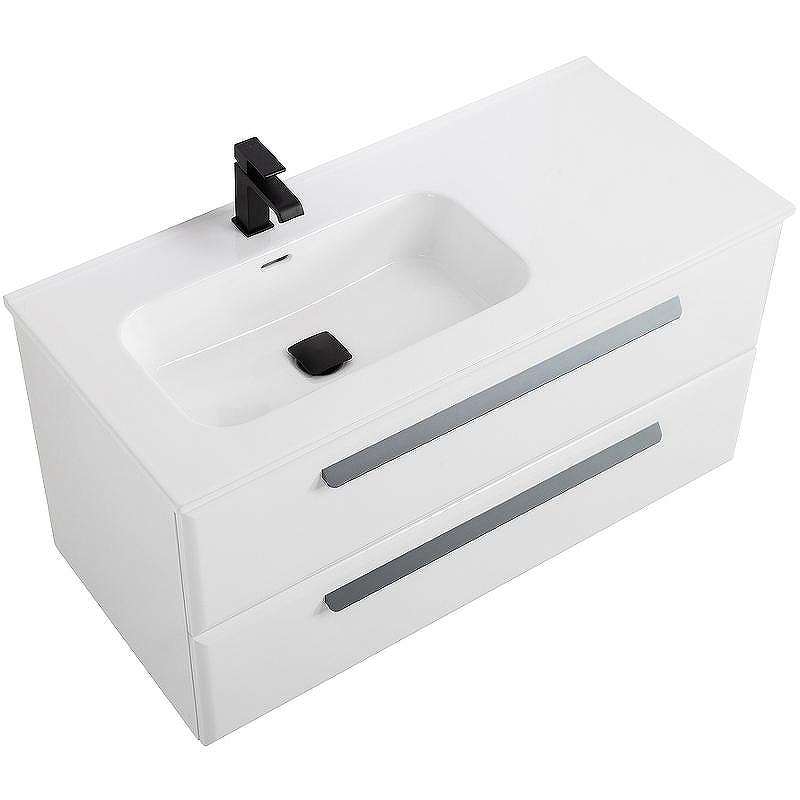 Тумба под раковину Cezares Eco-Cer-N 100 L ECO-CER-N-1000-2C-SO-BL-L подвесная Bianco Lucido без ручек, купить, цена, заказать, магазин, доставка, скидка, промокод, купить, цена, заказать, магазин, доставка, скидка, промокод