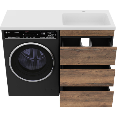 Тумба с раковиной Misty Коломбо 120 R УТ000015588 Дуб Галифакс Антрацит