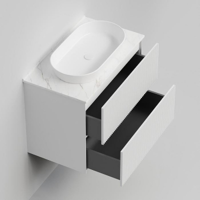 Тумба под раковину La Fenice Terra Twin 80 FNC-01-TER-B-80-2 подвесная Белая матовая