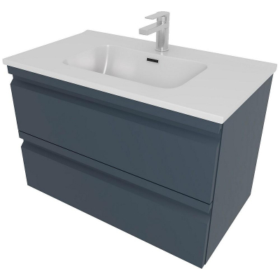 Тумба с раковиной Aquatek Вега 80 AQ77080-MG подвесная Серая матовая