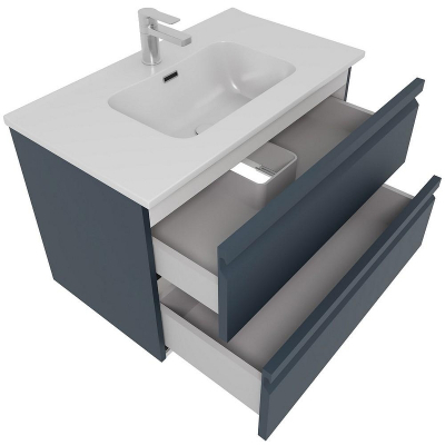 Тумба с раковиной Aquatek Вега 80 AQ77080-MG подвесная Серая матовая