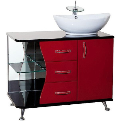 Тумба под раковину Bellezza Рио 90 R 4633615141217 Черная Красная