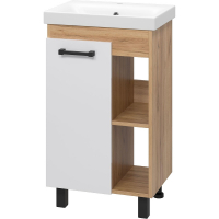 Тумба с раковиной Misty Крафт 50 УТ000013342 Белая Дуб Крафт золотой, купить, цена, заказать, магазин, доставка, скидка, промокод, купить, цена, заказать, магазин, доставка, скидка, промокод