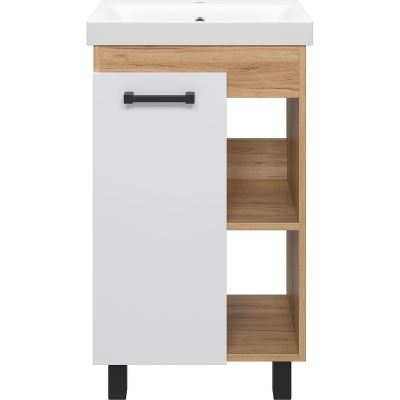 Тумба с раковиной Misty Крафт 50 УТ000013342 Белая Дуб Крафт золотой