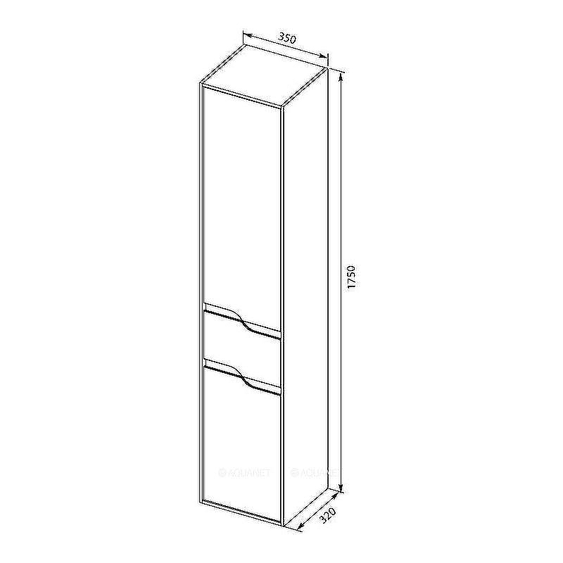 Шкаф пенал Aquanet Модена 35 L 218461 подвесной Белый глянец, купить, цена, заказать, магазин, доставка, скидка, промокод, купить, цена, заказать, магазин, доставка, скидка, промокод