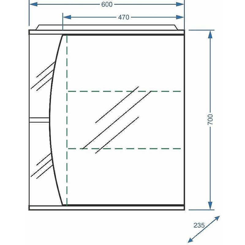 Зеркальный шкаф Stella Polar Волна Лана 60 SP-00000049 с подсветкой Белый, купить, цена, заказать, магазин, доставка, скидка, промокод, купить, цена, заказать, магазин, доставка, скидка, промокод