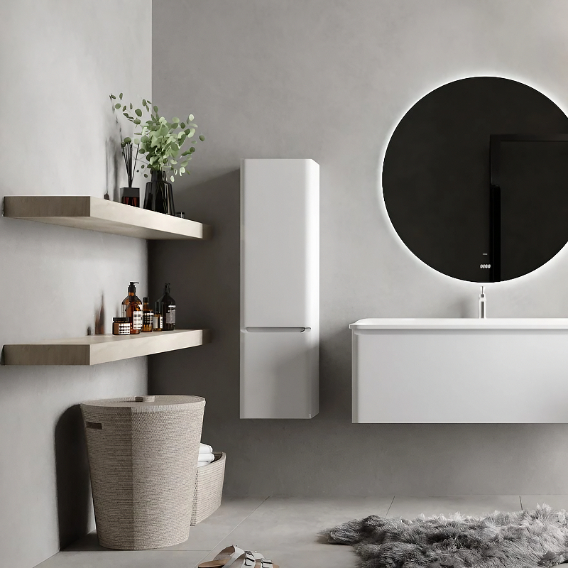 Шкаф пенал AQUAme S4 33 AQM9004WH подвесной цвет Белый глянцевый, купить, цена, заказать, магазин, доставка, скидка, промокод, купить, цена, заказать, магазин, доставка, скидка, промокод