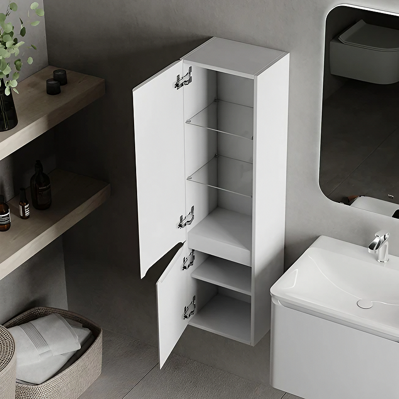 Шкаф пенал AQUAme S4 33 AQM9004WH подвесной цвет Белый глянцевый, купить, цена, заказать, магазин, доставка, скидка, промокод, купить, цена, заказать, магазин, доставка, скидка, промокод