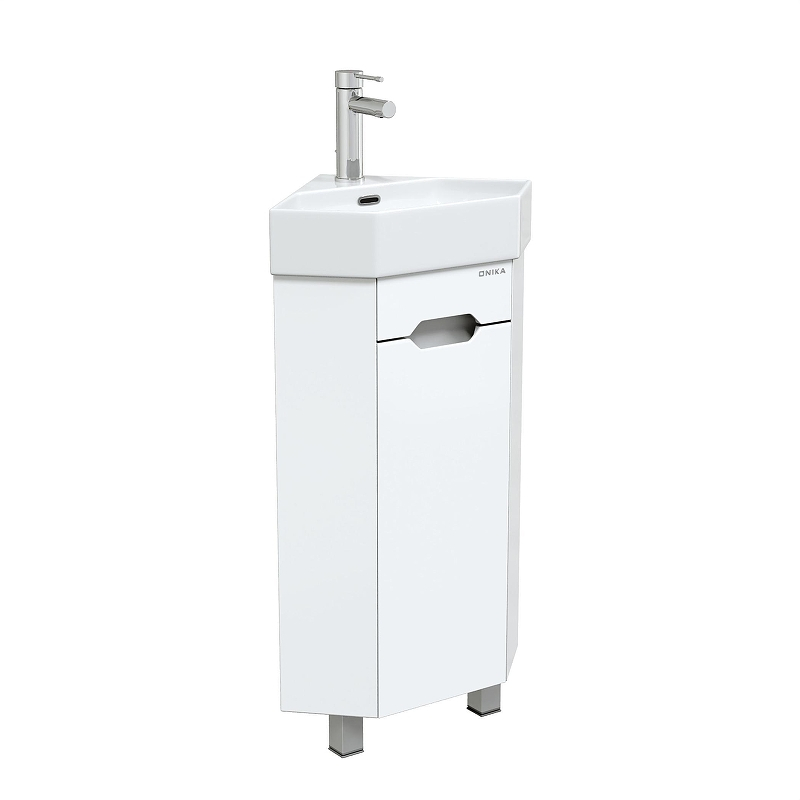 Тумба под раковину Onika Айленд 35 R 103501 угловая цвет Белый, купить, цена, заказать, магазин, доставка, скидка, промокод, купить, цена, заказать, магазин, доставка, скидка, промокод