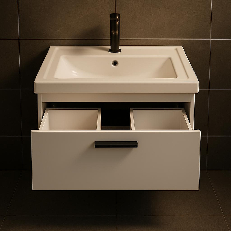 Тумба с раковиной Creto Modula 65 300425-65П подвесная цвет Белый, купить, цена, заказать, магазин, доставка, скидка, промокод, купить, цена, заказать, магазин, доставка, скидка, промокод