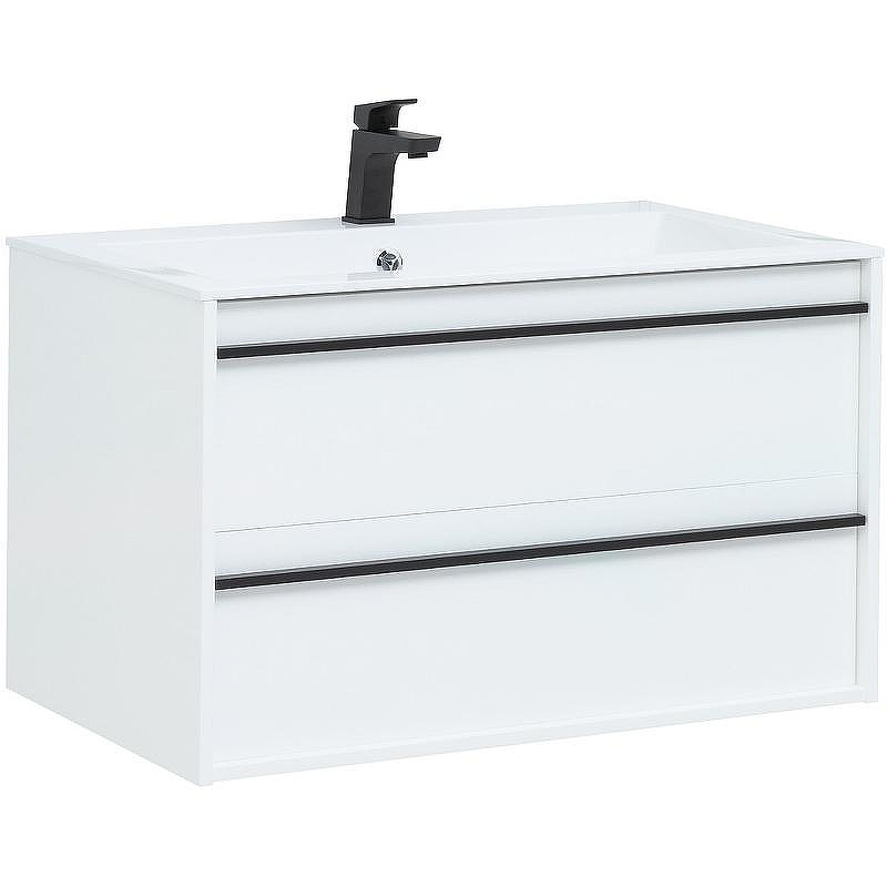 Тумба с раковиной Aquanet Lino 90 271949 подвесная Белая матовая, купить, цена, заказать, магазин, доставка, скидка, промокод, купить, цена, заказать, магазин, доставка, скидка, промокод