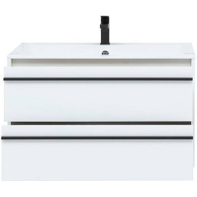 Тумба с раковиной Aquanet Lino 90 271949 подвесная Белая матовая