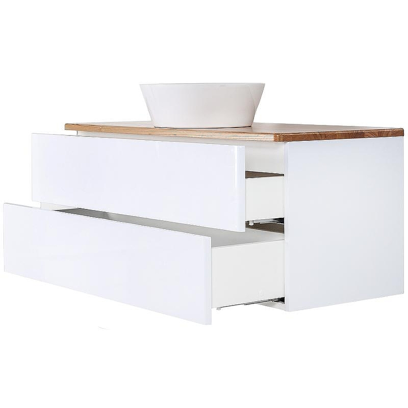 Тумба с раковиной Orange Otto 100 Ot-100TuWOOD+B08-360W подвесная Белая Ясень, купить, цена, заказать, магазин, доставка, скидка, промокод, купить, цена, заказать, магазин, доставка, скидка, промокод