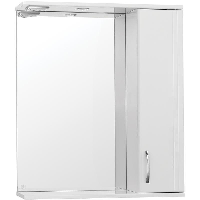 Зеркало со шкафом Style Line Эко стандарт Панда 75 С с подсветкой Белый глянец, купить, цена, заказать, магазин, доставка, скидка, промокод, купить, цена, заказать, магазин, доставка, скидка, промокод