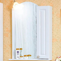 Зеркало со шкафом Бриклаер Анна 60 R 4627125411373 с подсветкой Белое глянцевое, купить, цена, заказать, магазин, доставка, скидка, промокод, купить, цена, заказать, магазин, доставка, скидка, промокод