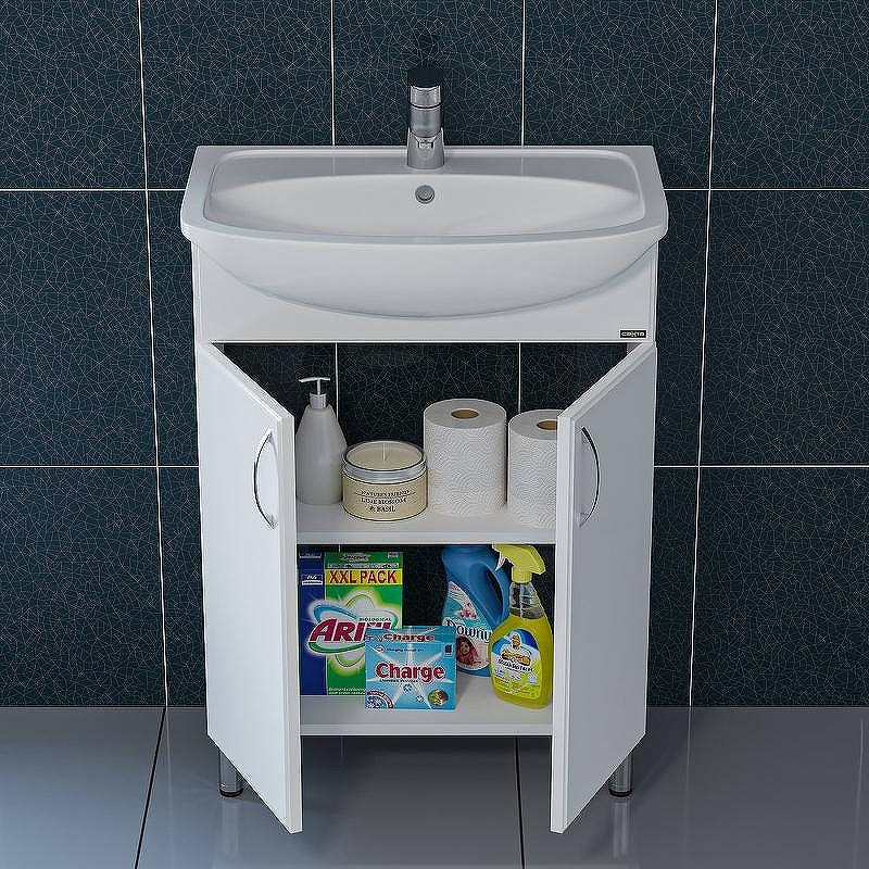 Тумба под раковину СанТа Сити 60 201075 Белая, купить, цена, заказать, магазин, доставка, скидка, промокод, купить, цена, заказать, магазин, доставка, скидка, промокод