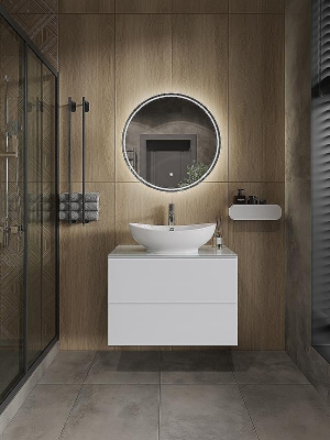 Тумба с раковиной Orange Otto 75 Ot-75TuGLASS+G56 подвесная Белая