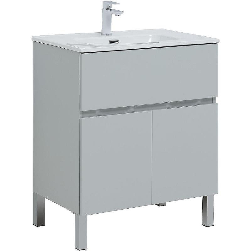 Тумба под раковину Aquanet Алвита New 70 303899 Серая матовая, купить, цена, заказать, магазин, доставка, скидка, промокод, купить, цена, заказать, магазин, доставка, скидка, промокод