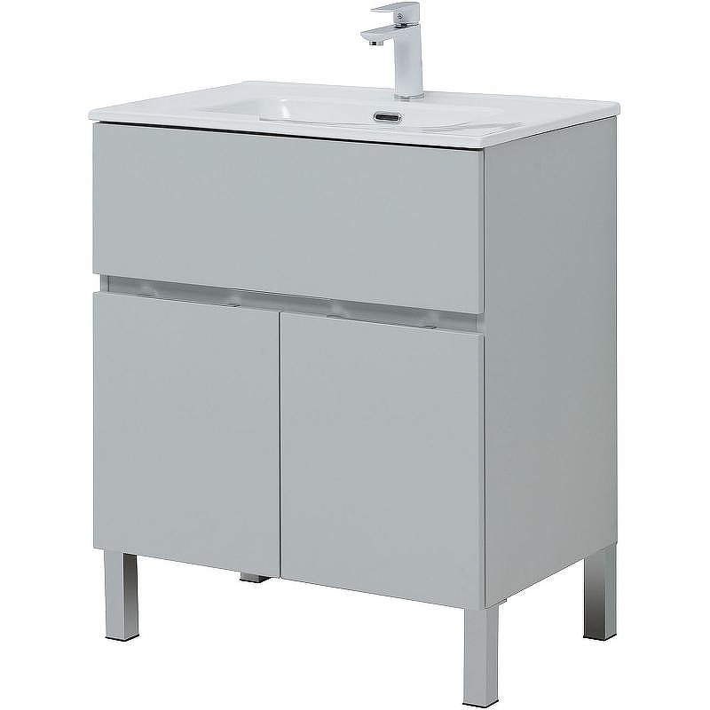 Тумба под раковину Aquanet Алвита New 70 303899 Серая матовая, купить, цена, заказать, магазин, доставка, скидка, промокод, купить, цена, заказать, магазин, доставка, скидка, промокод