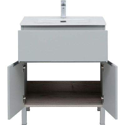 Тумба под раковину Aquanet Алвита New 70 303899 Серая матовая