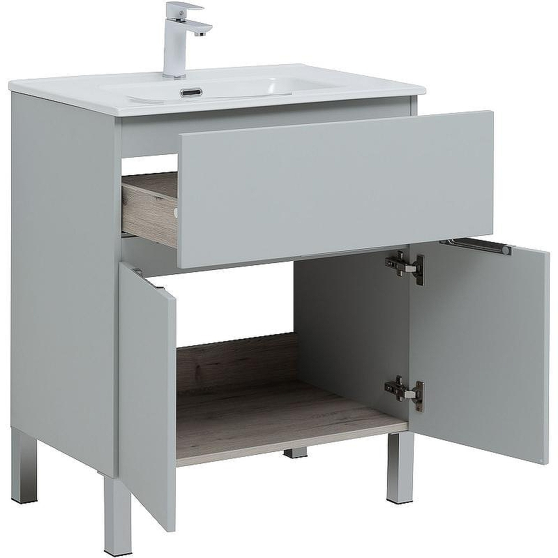 Тумба под раковину Aquanet Алвита New 70 303899 Серая матовая, купить, цена, заказать, магазин, доставка, скидка, промокод, купить, цена, заказать, магазин, доставка, скидка, промокод