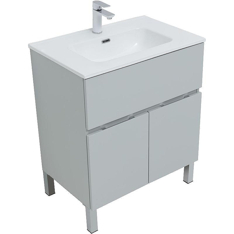 Тумба под раковину Aquanet Алвита New 70 303899 Серая матовая, купить, цена, заказать, магазин, доставка, скидка, промокод, купить, цена, заказать, магазин, доставка, скидка, промокод