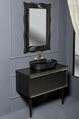 Тумба под раковину Boheme Armadi Art Vallessi Avangarde Canale 80 843-080-BG подвесная Черная Золото