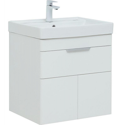 Тумба под раковину Aquanet Ирис new 60 310148 подвесная Белая глянцевая