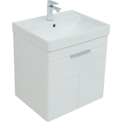 Тумба под раковину Aquanet Ирис new 60 310148 подвесная Белая глянцевая