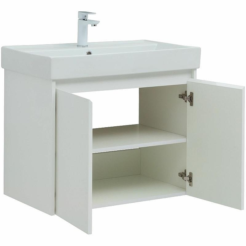 Тумба с раковиной Aquanet Nova Lite 75 302526 подвесная Белый глянец, купить, цена, заказать, магазин, доставка, скидка, промокод, купить, цена, заказать, магазин, доставка, скидка, промокод