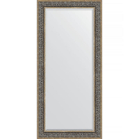 Зеркало Evoform Exclusive 169х79 BY 3605 с фацетом в багетной раме - Вензель серебряный 101, купить, цена, заказать, магазин, доставка, скидка, промокод, купить, цена, заказать, магазин, доставка, скидка, промокод