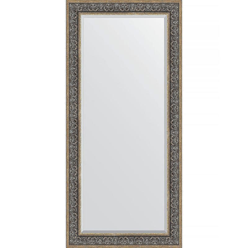 Зеркало Evoform Exclusive 169х79 BY 3605 с фацетом в багетной раме - Вензель серебряный 101, купить, цена, заказать, магазин, доставка, скидка, промокод, купить, цена, заказать, магазин, доставка, скидка, промокод