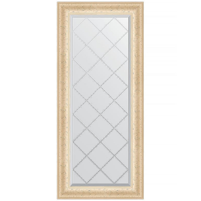 Зеркало Evoform Exclusive-G 124х55 BY 4054 с гравировкой в багетной раме - Старый гипс 82