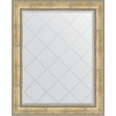 Зеркало Evoform Exclusive-G 127х102 BY 4385 с гравировкой в багетной раме - Состаренное серебро с орнаментом 120