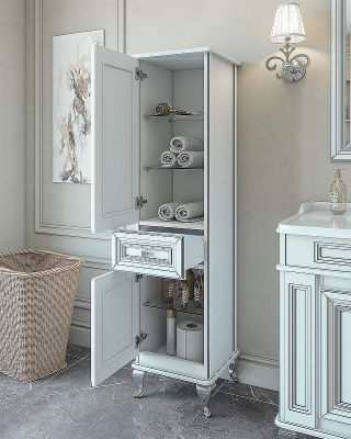 Шкаф пенал Caprigo Fresco 42 L 10650L-В016 Белый матовый