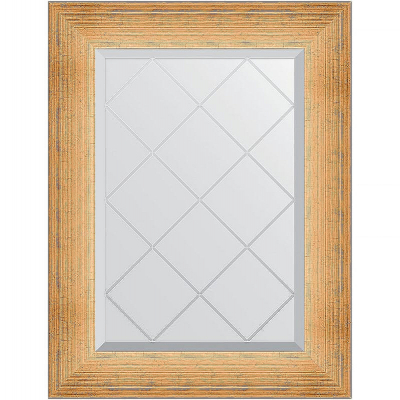 Зеркало Evoform Exclusive-G 74х56 BY 4517 с гравировкой в багетной раме - Травленое золото 87